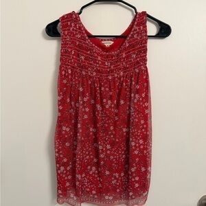 Max Studio Red and White Floral Blouse